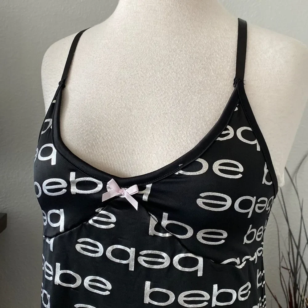 Bebe black and silver lingerie slip size medium - Picture 3 of 12